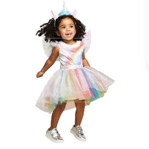 Toddler Rainbow unicorn costume.